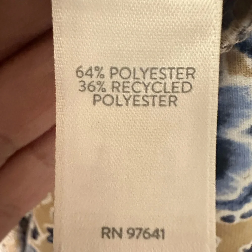 J JILL WEAVER XL Paisley Tan-Blue V Neck Polyester long sleeve top quiet luxury - Picture 5 of 12